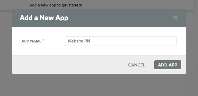 Push Notifications Add a New App