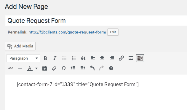 Adding a Form to a Page