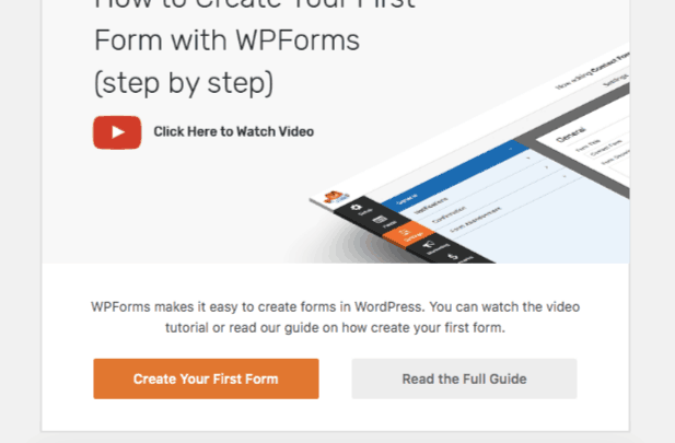 WPForms Create Your First Form