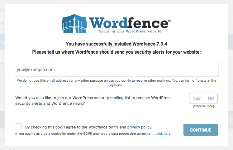 WordFence Setup