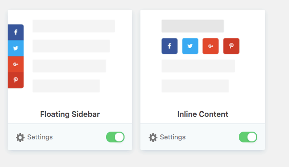 Social Share Plugin Settings
