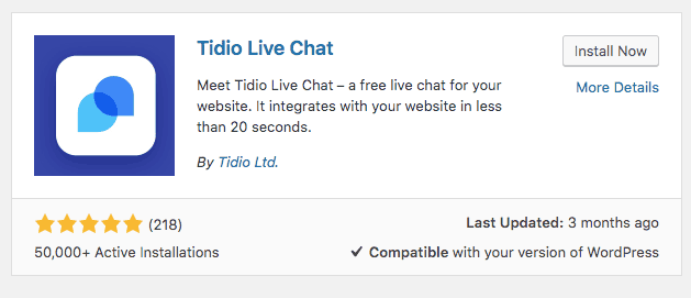 Tidio Live Chat Plugin